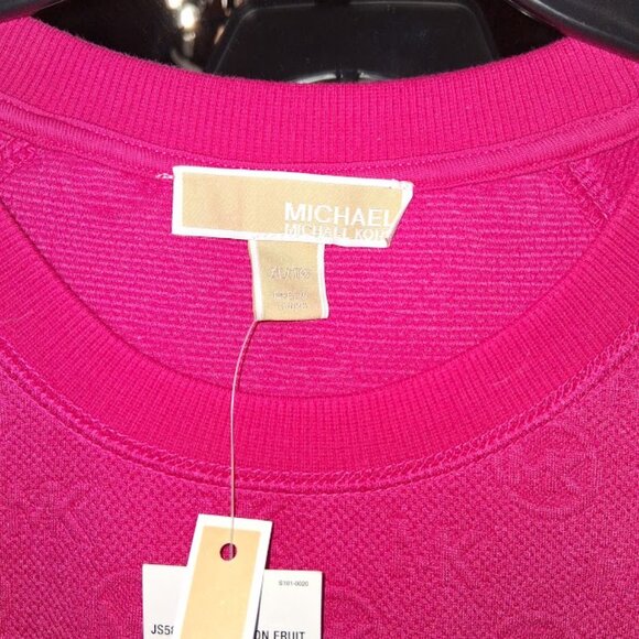 Michael Kors Raglan Sleeve Sweatshirt Logo Short Dress Dragonfruit NWT Sz XL - Picture 5 of 11